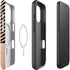 Rose Gold Chevron Split iPhone 16 Pro Magsafe Impact Case